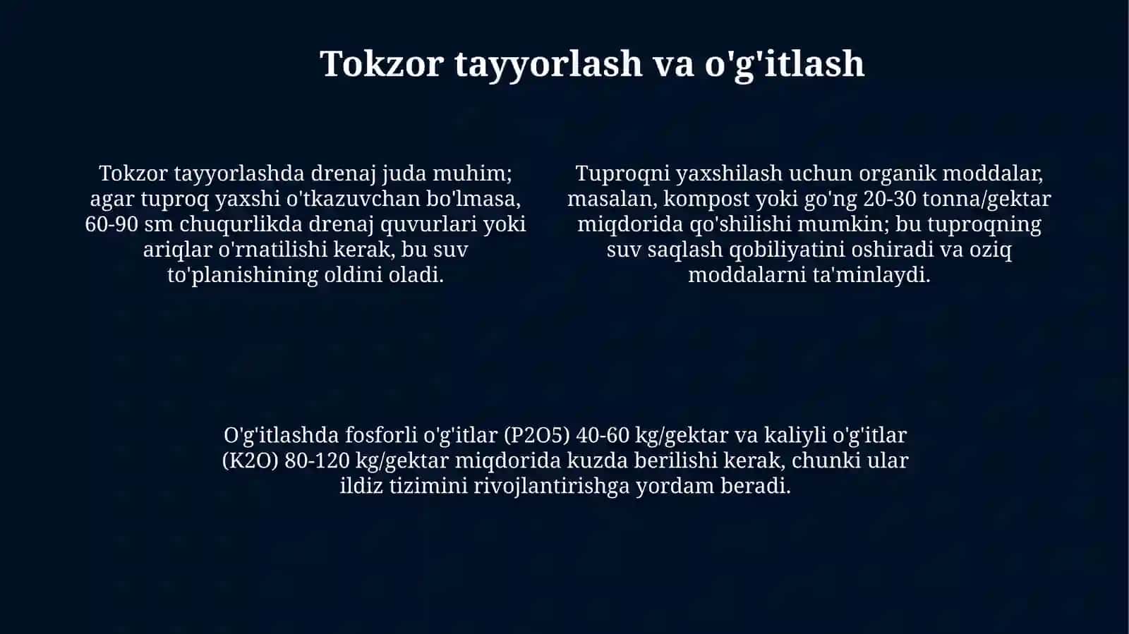 Tuproq va Uzum Navlarini Tanlash 4