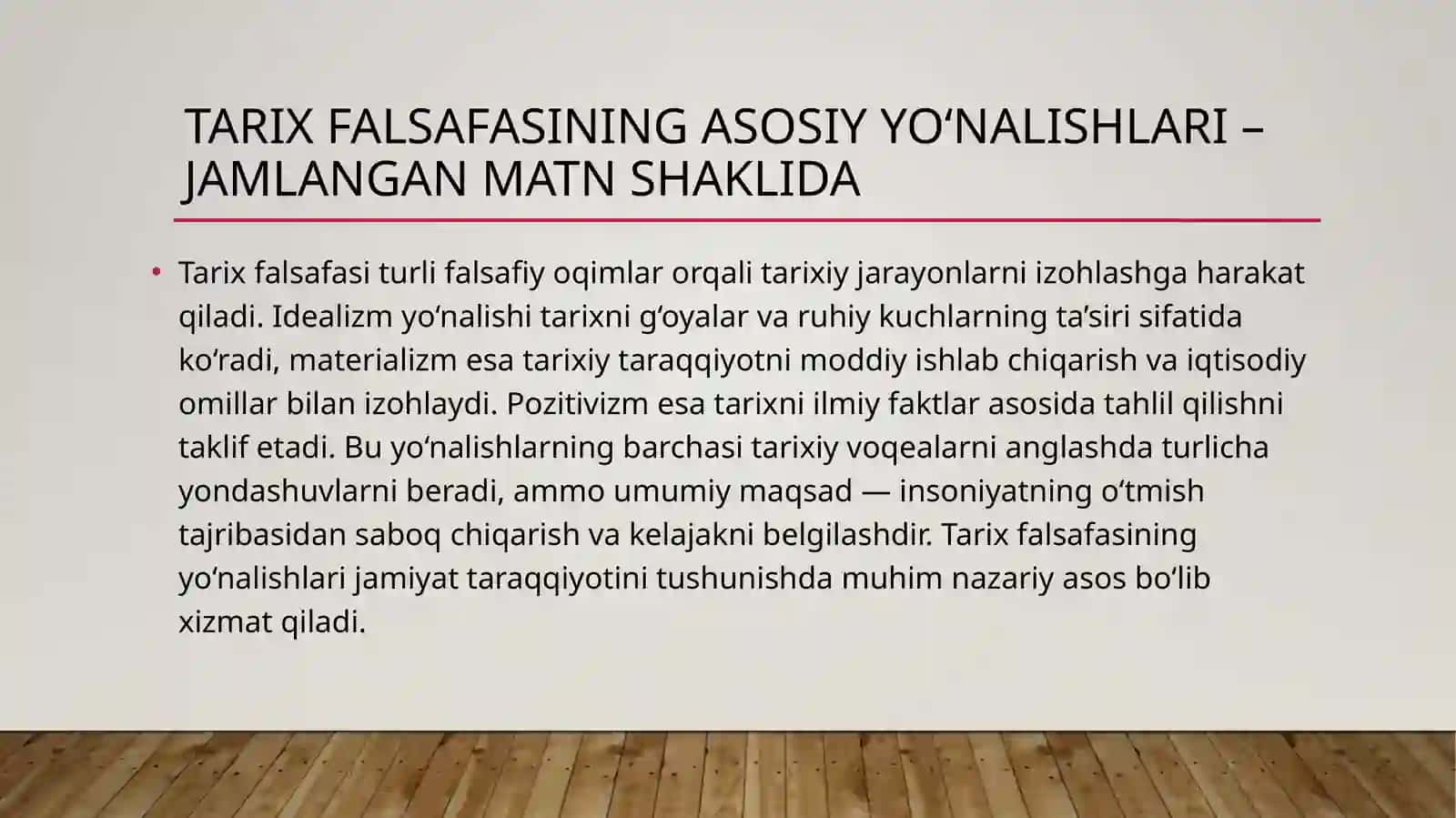 Mavzu: Tarix falsafasi, sivilizatsiya va madaniyati 4