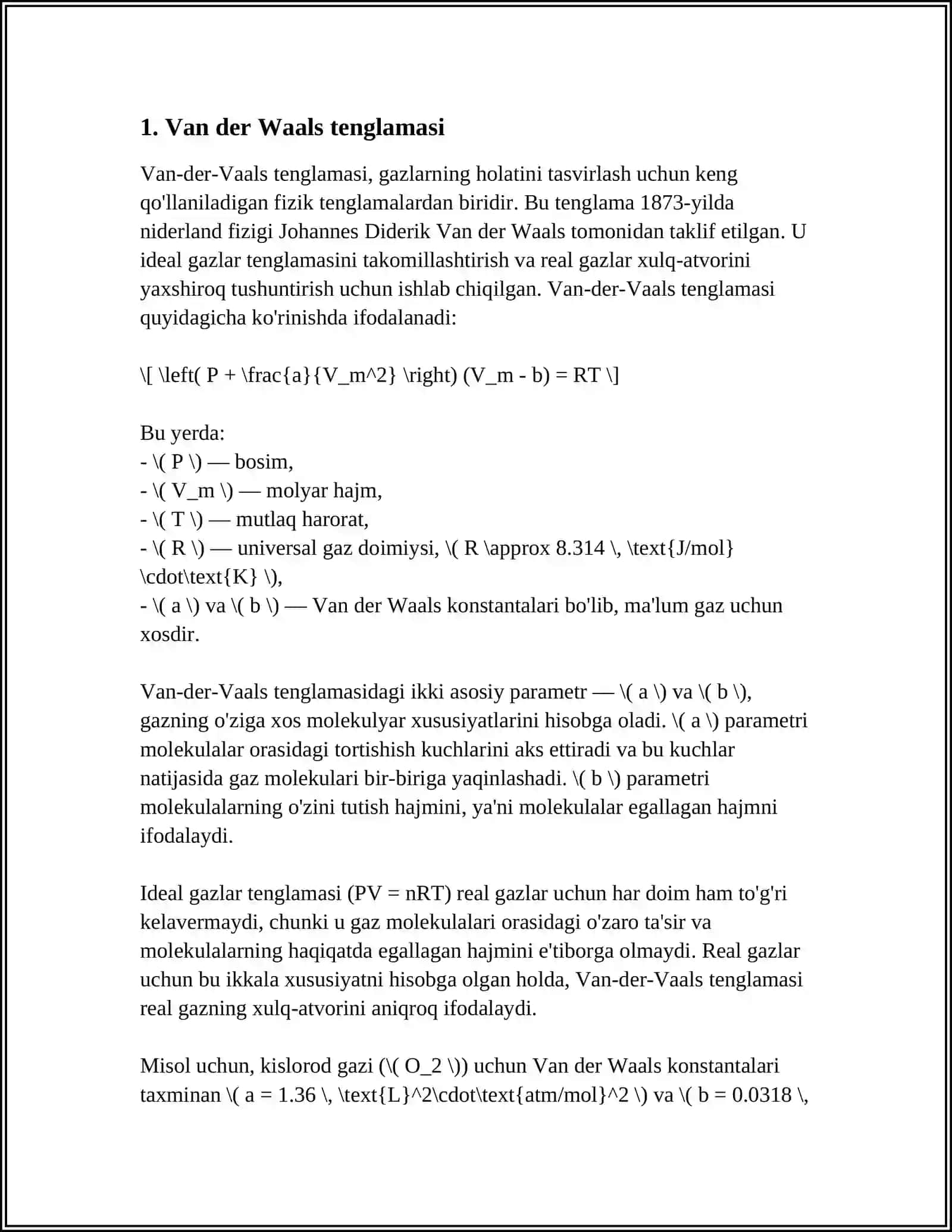 VAN DER WAALS GAZI 4