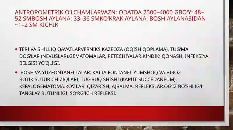 YANGI TUG’ILGAN CHAQALOQLARDA FIZIKAL TEKSHIRUV 4