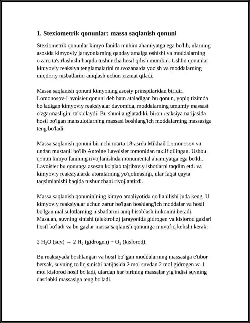 Stexiometrik qonunlar 4