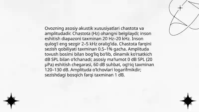 Eshitish sistemasining fizik xususiyatlari 4