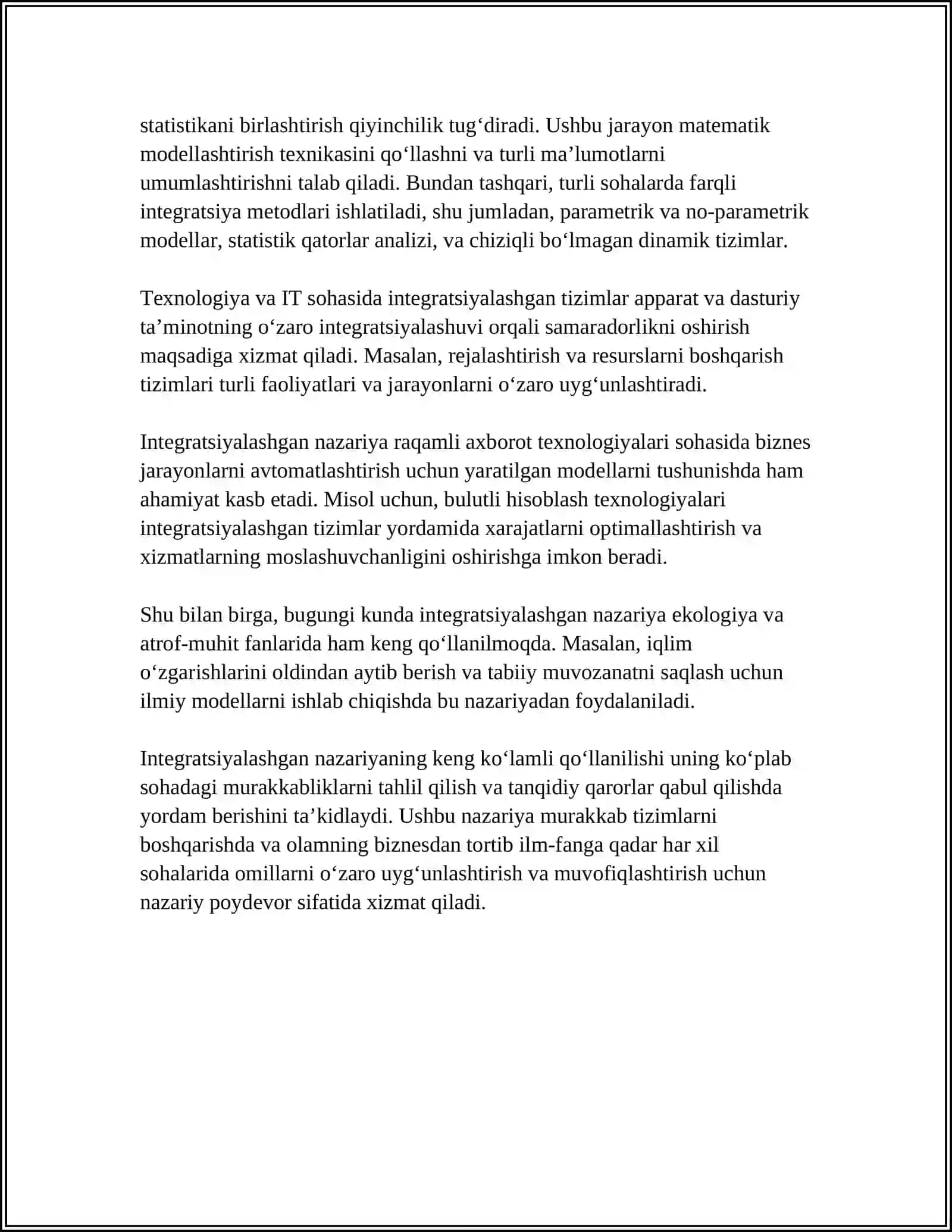 ERTA RIVOJLANISHNING INTEGRALLASHGAN NAZARIYASI 4