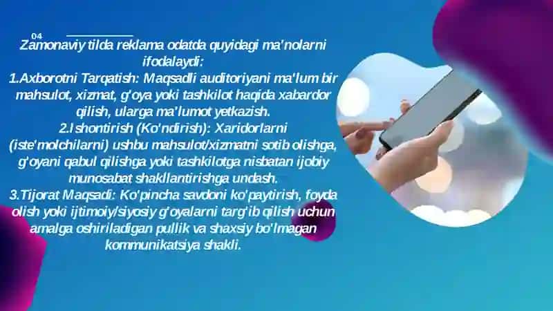 Reklama tili slayd 4