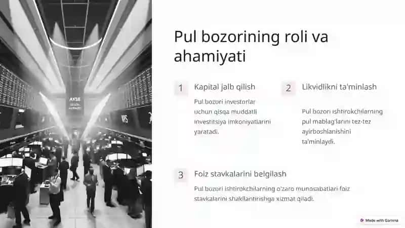 Pul bozori munosabati 4