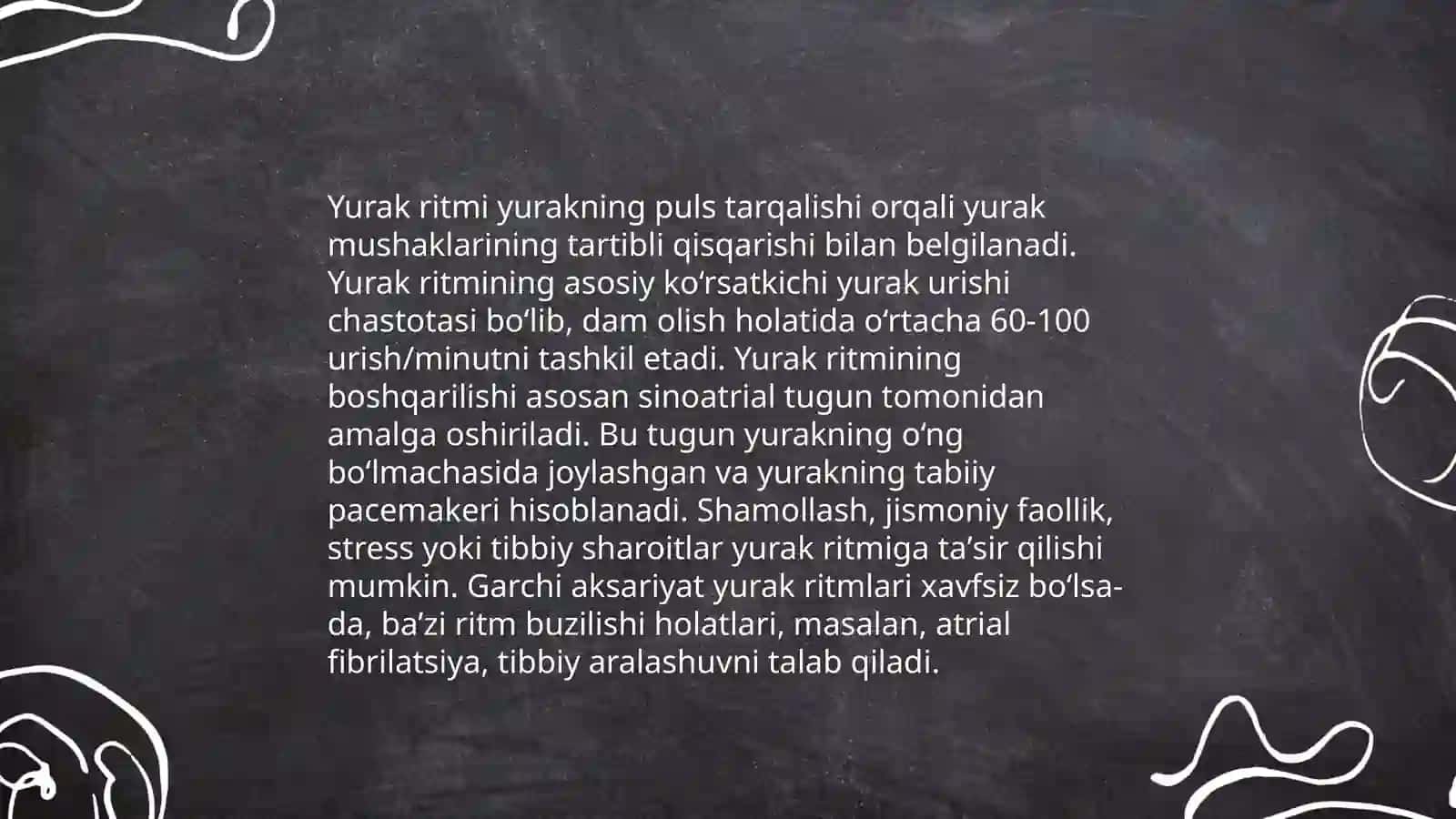 Yurak faoliyatini boshqarilishining oʻziga xosligi 4