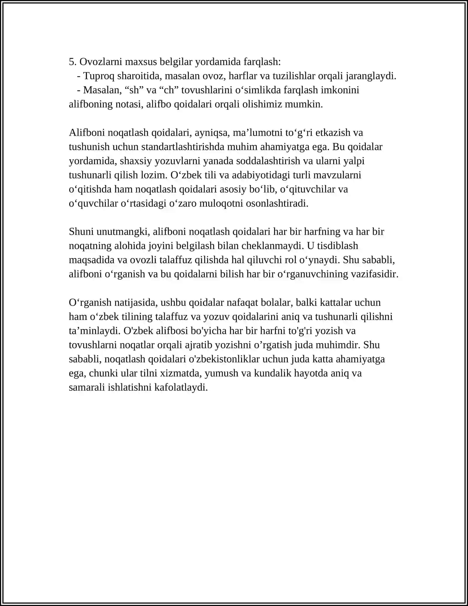 Alifboni noqatlash qoidalari 4