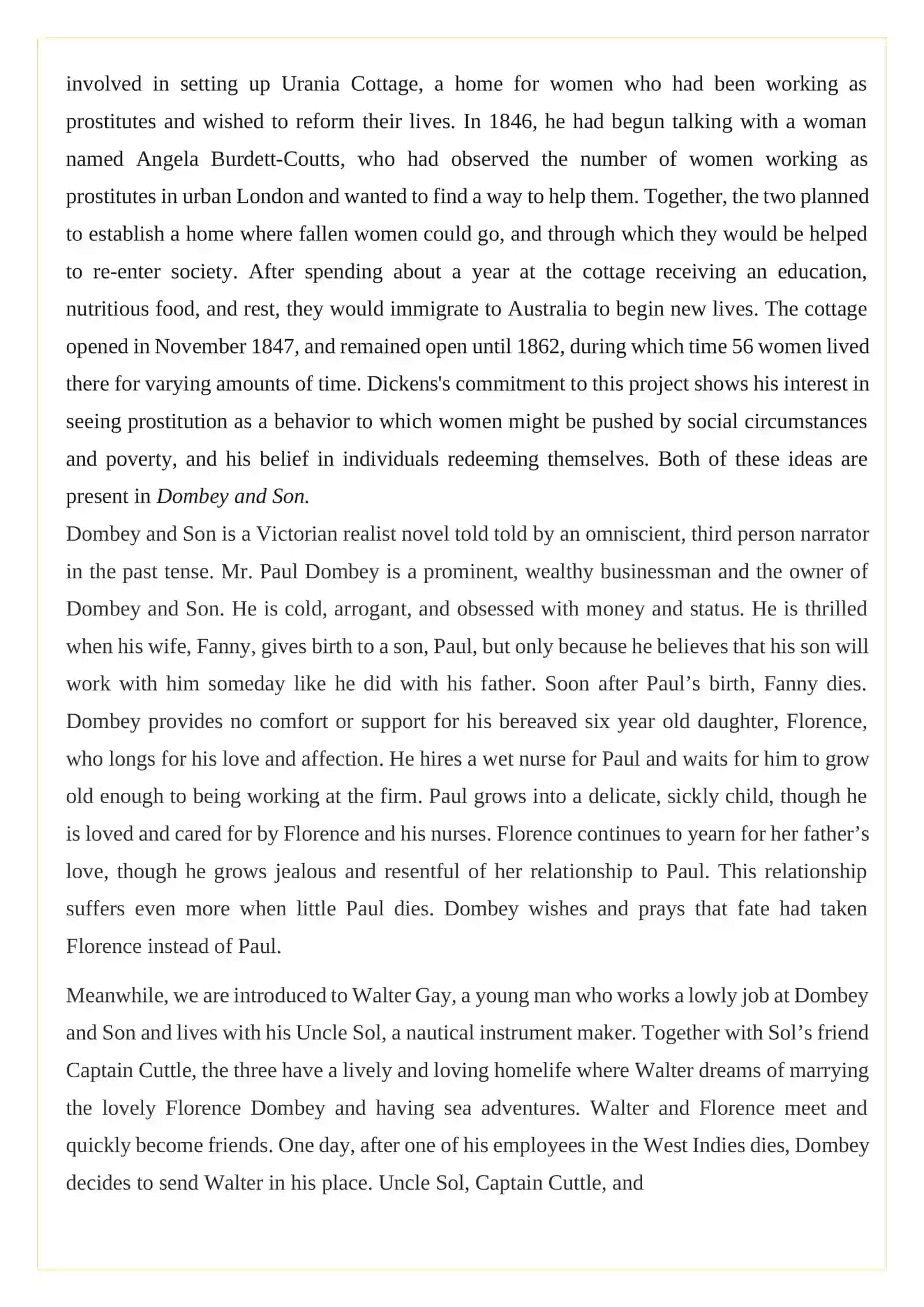 Components of the plot “Dombey and son” by Charles Dickens 4