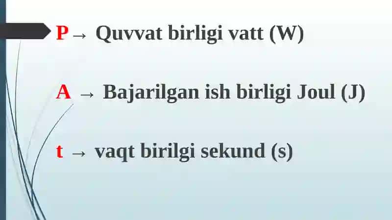 Elektr tokining quvvati 4