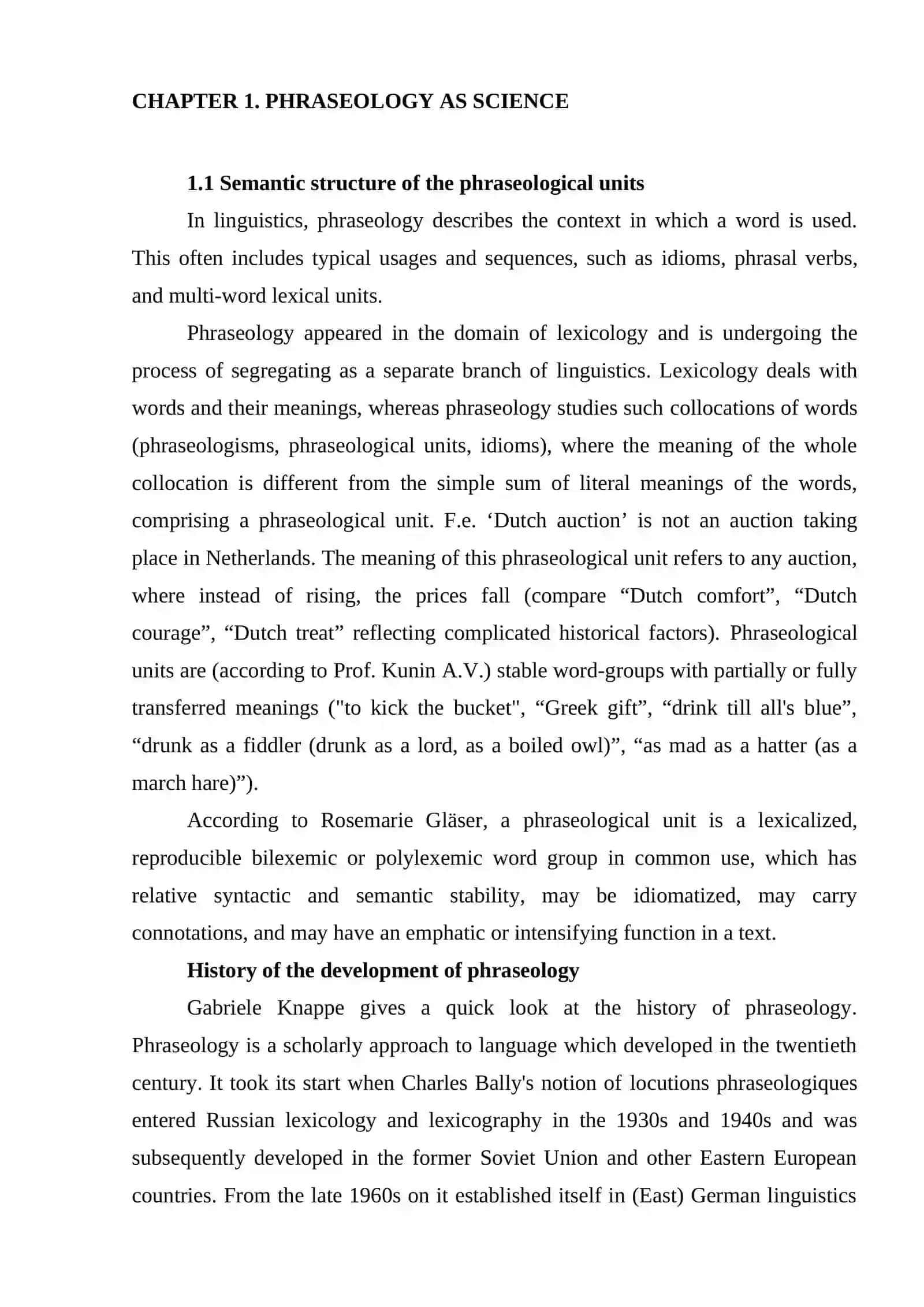 Phraseology and the Problem of Teaching/Learning 4