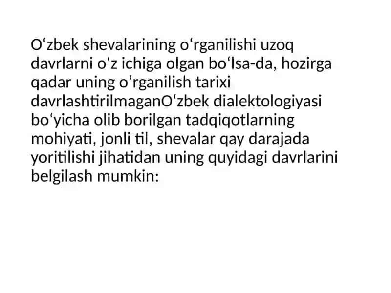 O'zbek xalq shevalarining o'rganilishi tarixi 4