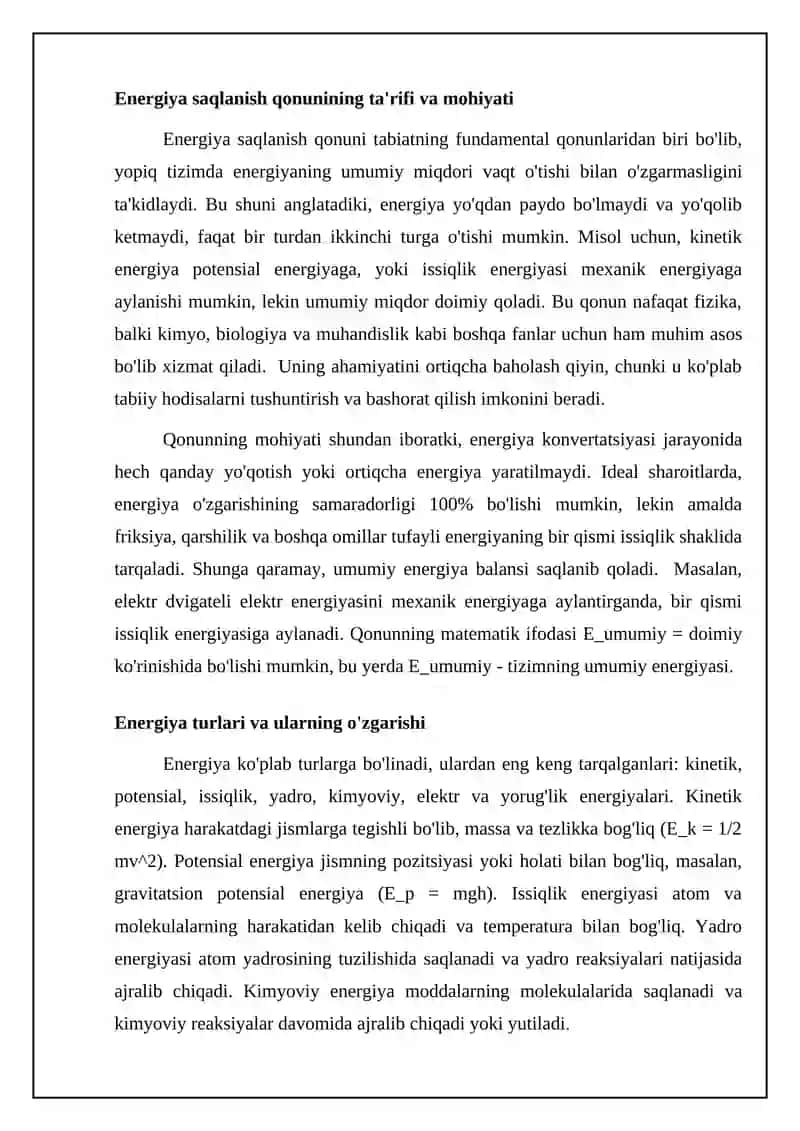 Energiyaning saqlanish qonuni 4