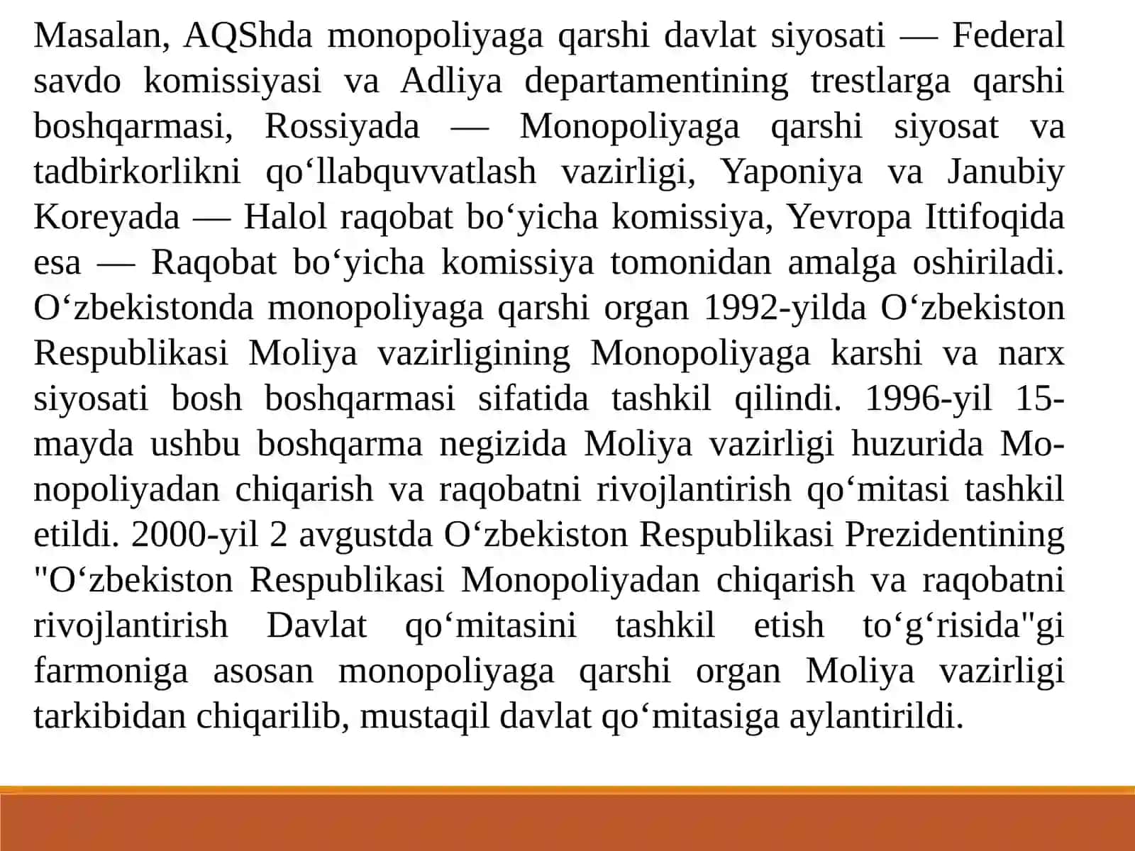 Monopoliyaga qarshi siyosat 4