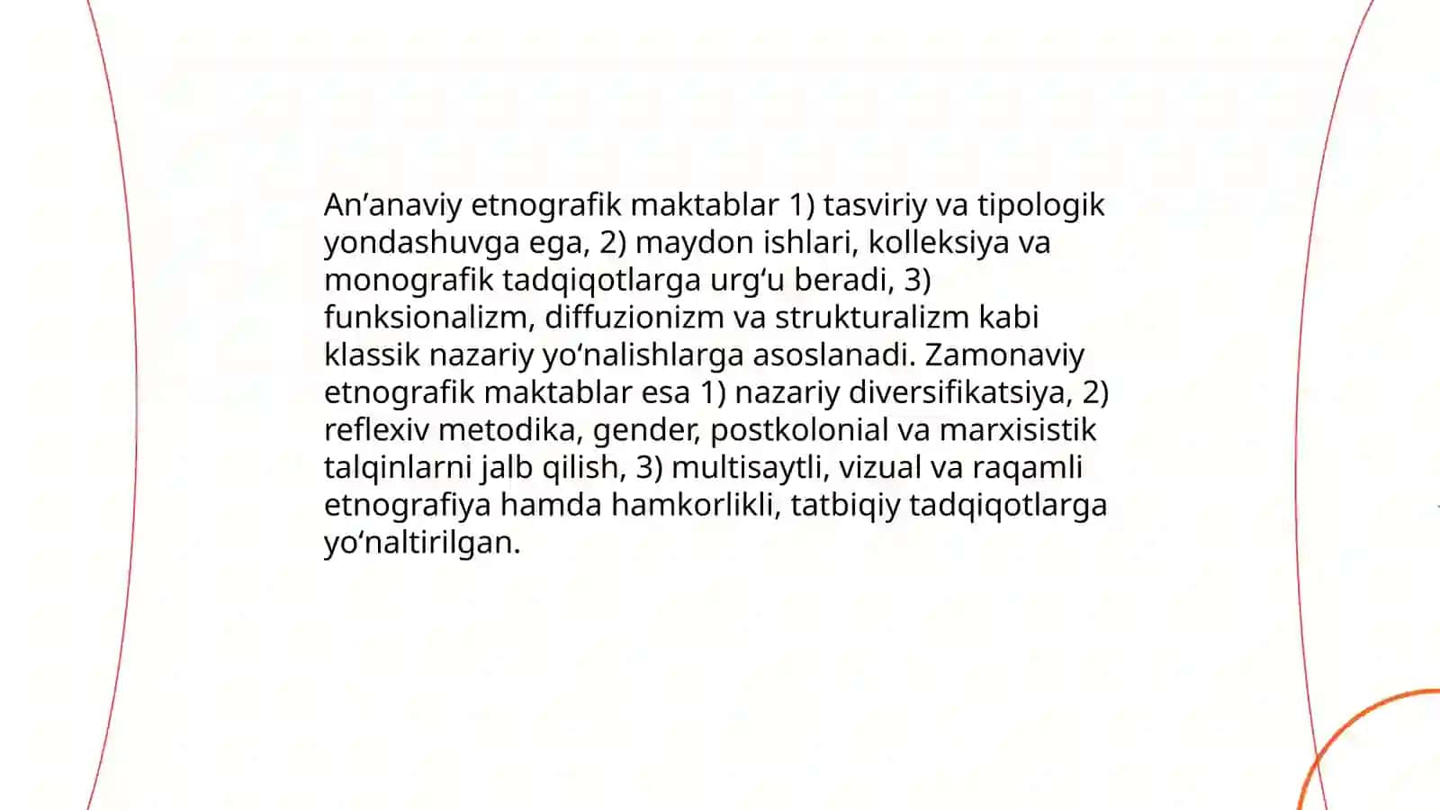 Etnalogiyanig asosiy yoʻnalishi va maktablari 4