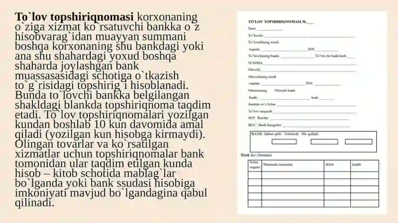 Pul mablag’lari va hisob-kitoblar hisobi 4