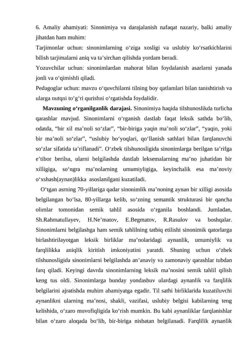 SINONIMIYA VA DARAJALANISH MUNOSABATI 4