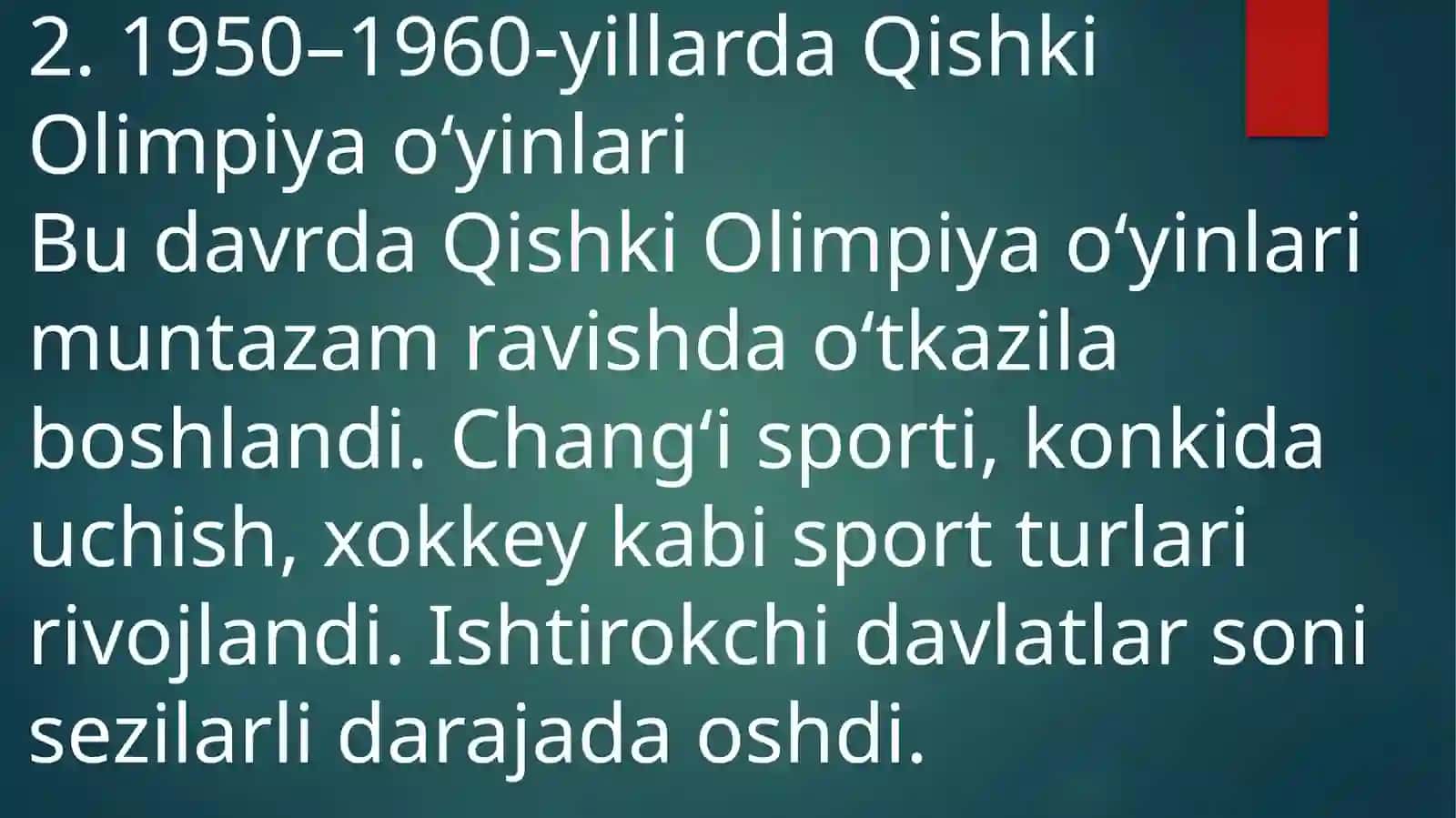 1948-yildanhozirgidavrgachabo‘lganQishkiOlimpiyao‘yinlari 4
