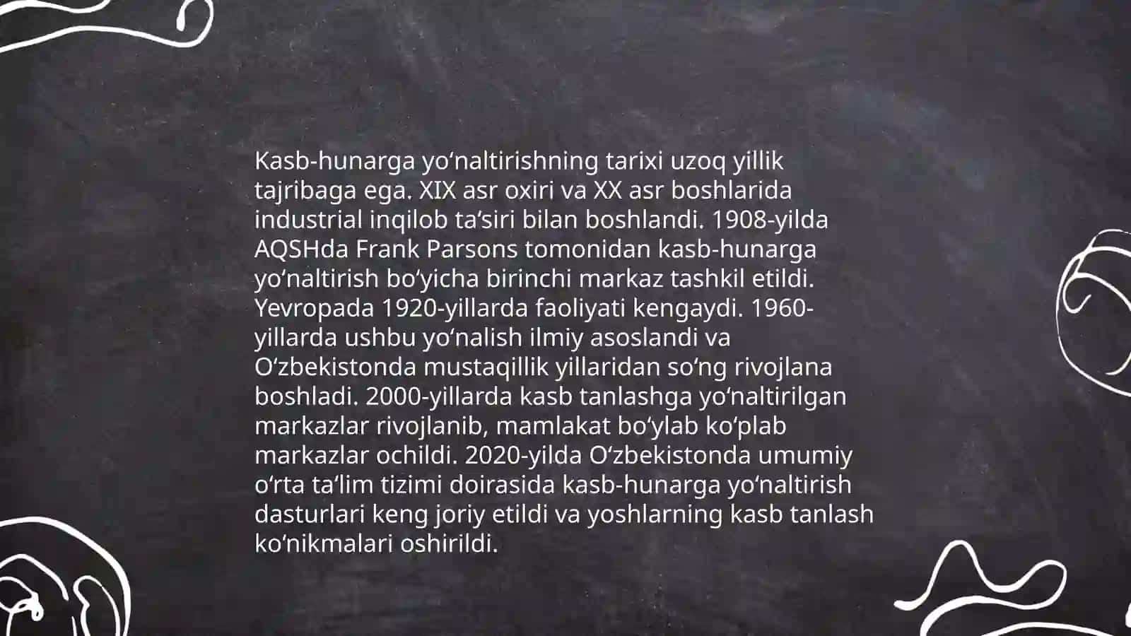 Kasb hunarga yoʻnaltirish ishining asosiy yoʻnalishlari va bosqichlari 4