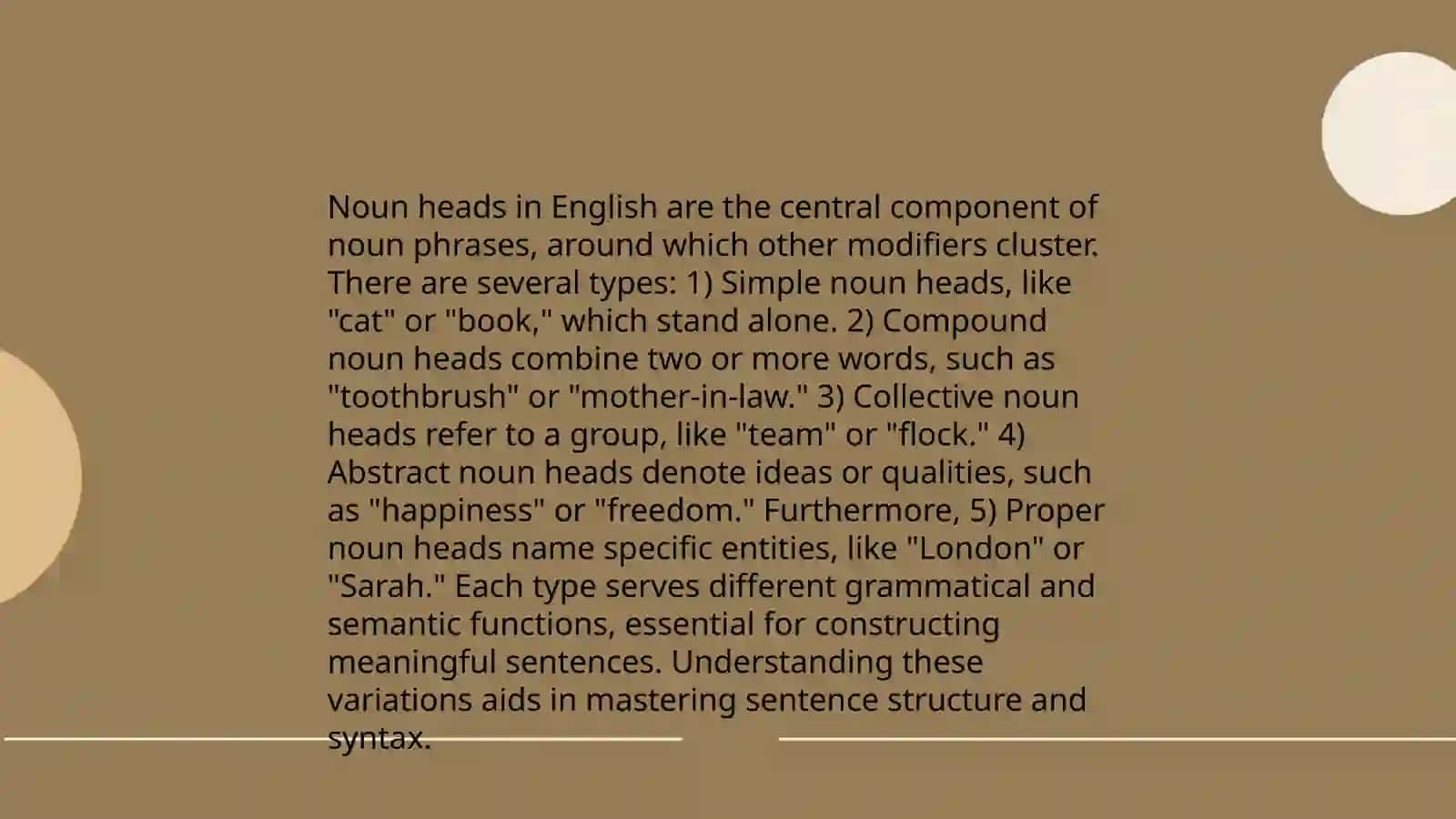 Noun Expansion: Heads, Dependents and Adjectives 4