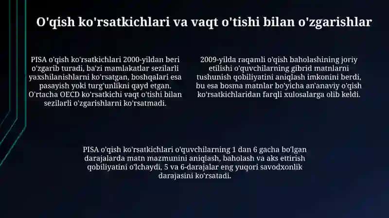 PISAda o'qish savodxonligi: Ta'rif va baholash 4