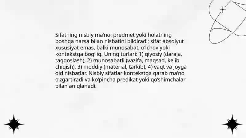Sifatning maʼno turlari 4