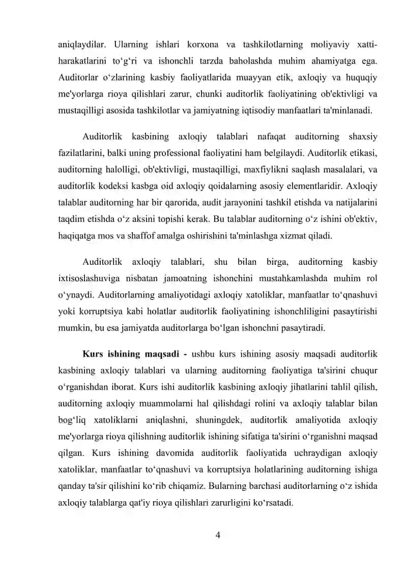 Auditorlik kasbining axloqiy talablari 4
