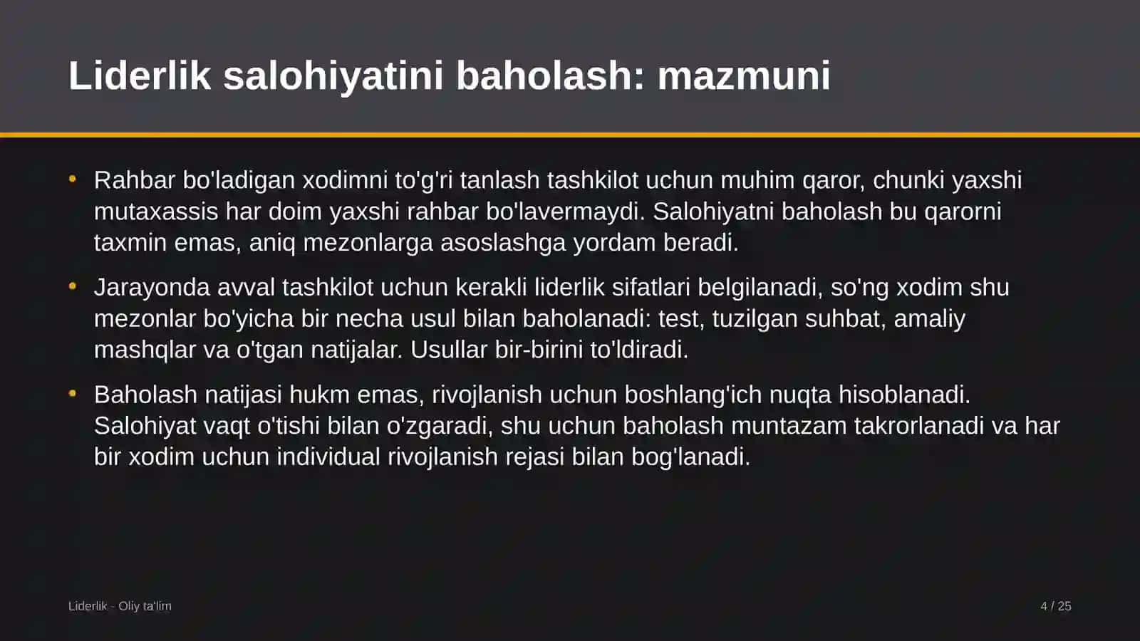 Konteyner tashishda liderlik salohiyatini baholash 4