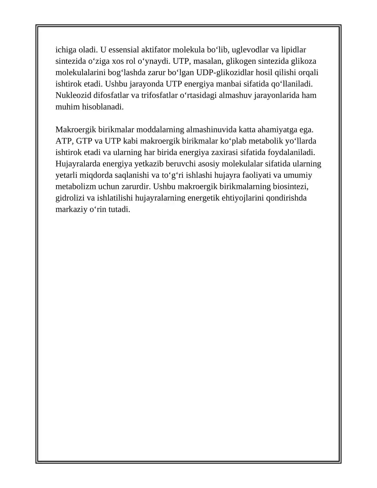 MAKROERGIK BIRIKMALAR VA ULARNING MODDALAR ALMASHINUVIDAGI OʻRNI 4