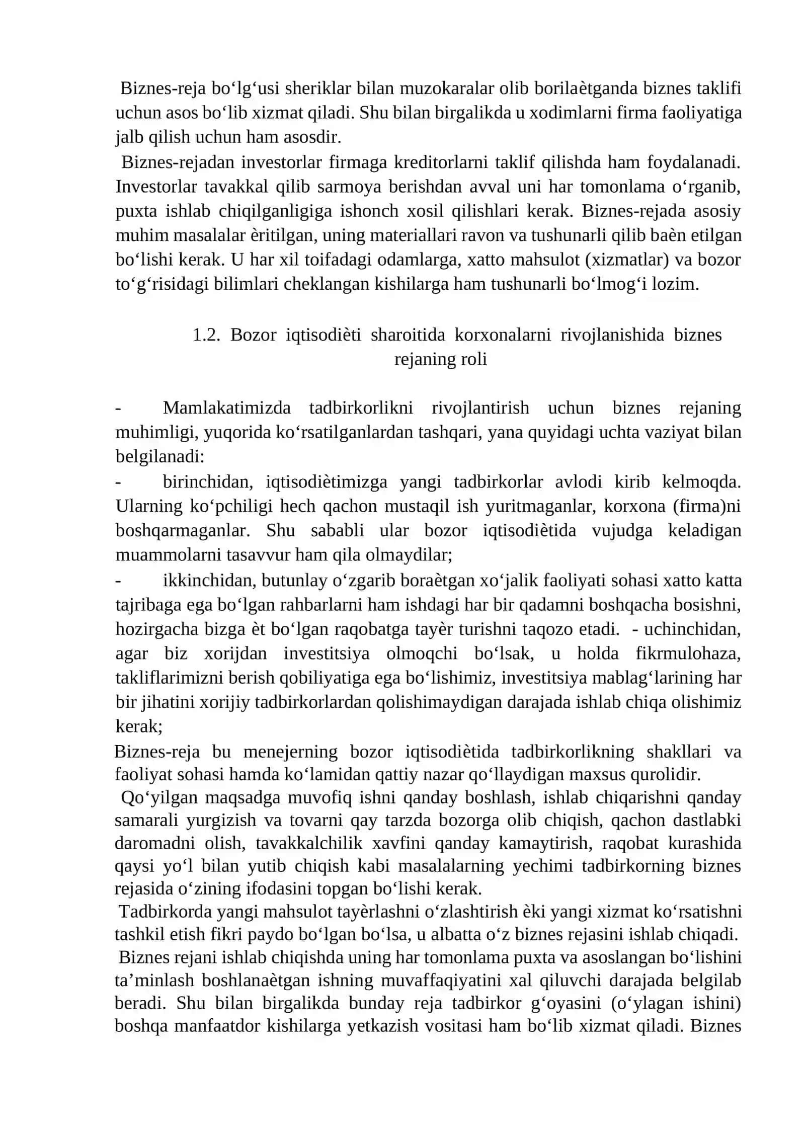 Biznes rejaning o‘rni 4