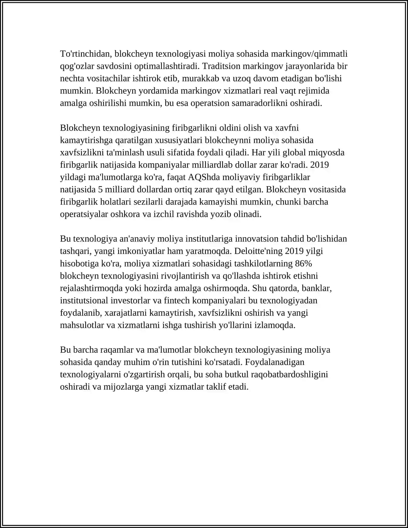 MILLIY IQTISODIYOTNI TURLI SOHALARDA BLOKCHEYN TEXNALOGIYASIDAN FOYDALANISH YO'LLARI 4
