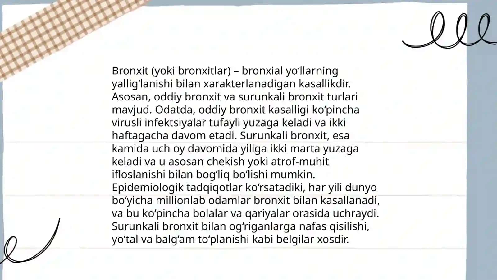 Bollalar papulyatsiyasida kop uchraydigan nafas azolari kasaliklari va uning turlari 4