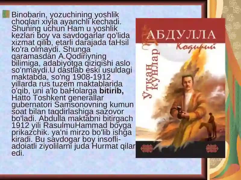 A.Qodiriyning hayoti va ijodi 4