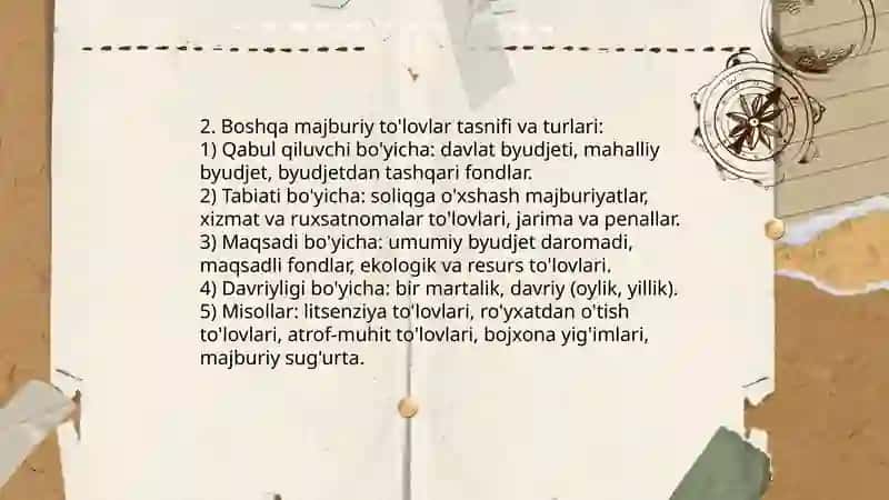 Boshqa majburiy tõlovlar hisobi 4