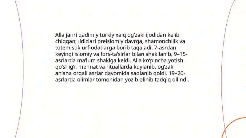 Alla janri va xususiyatlari 4