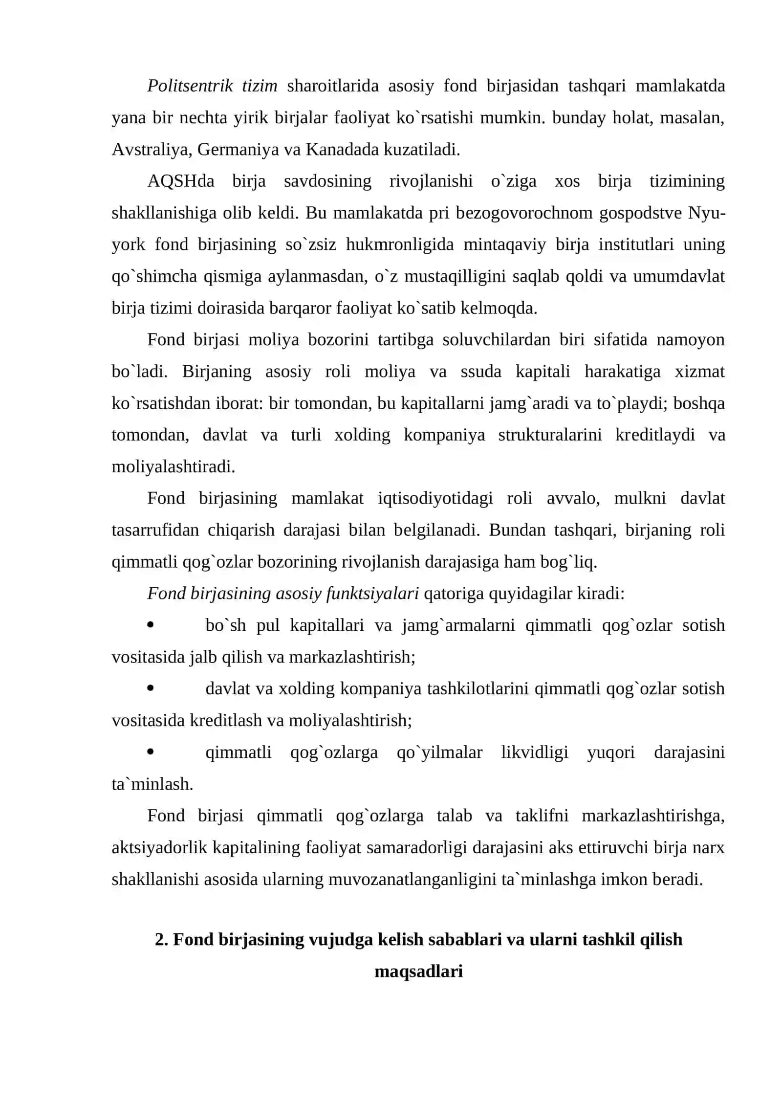 Fond birjalarining faoliyati 4