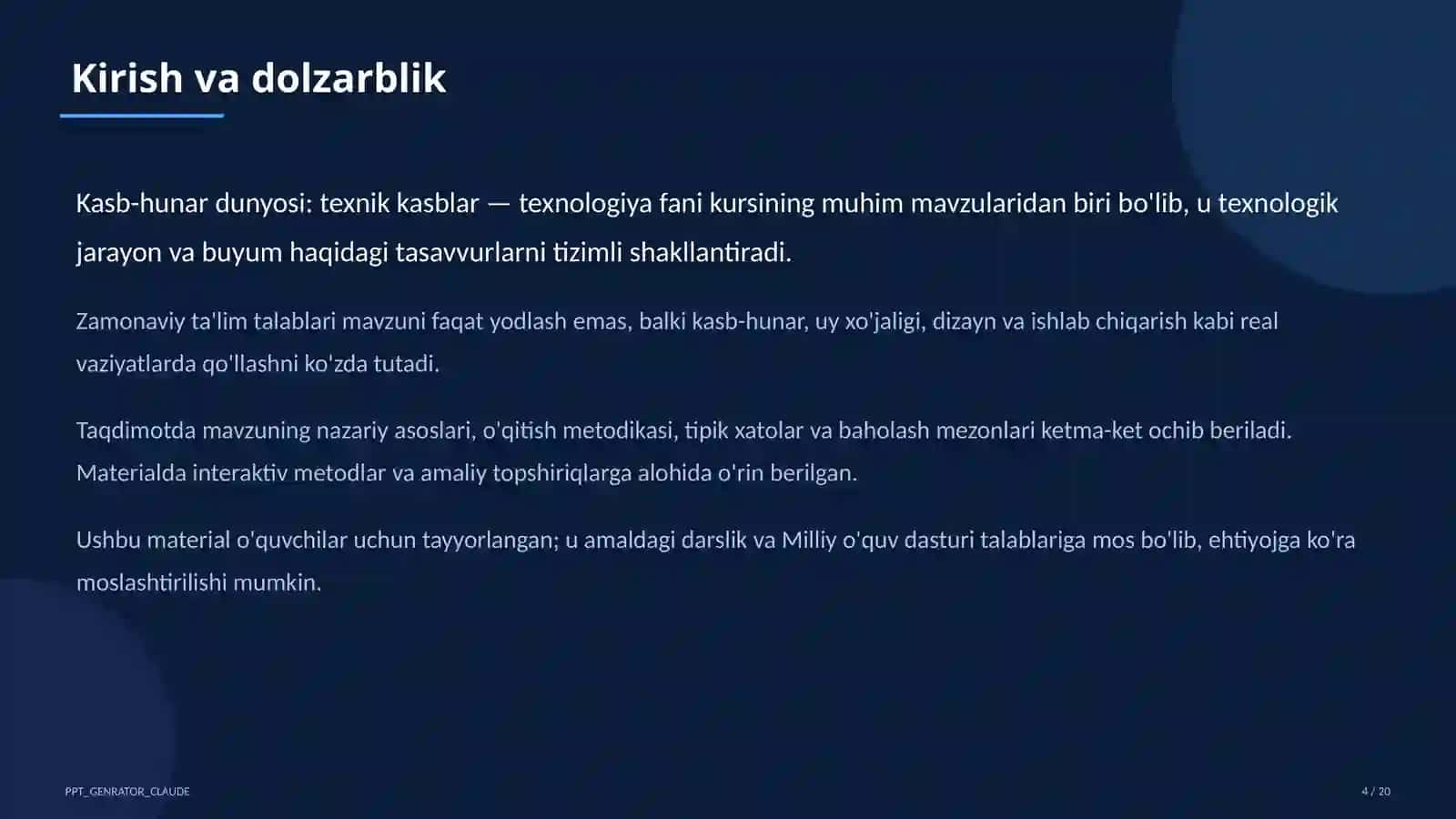 Kasb-hunar dunyosi: texnik kasblar (9-sinf) 4