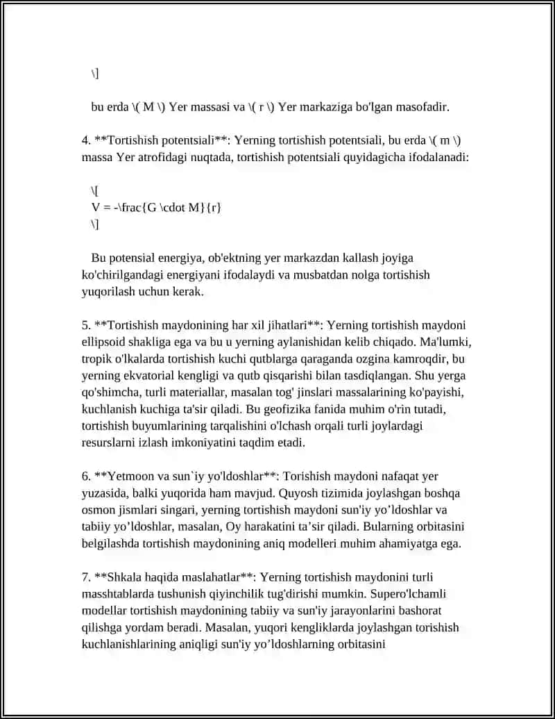 Tortishish Maydonlari va Matematik Ifoda 4