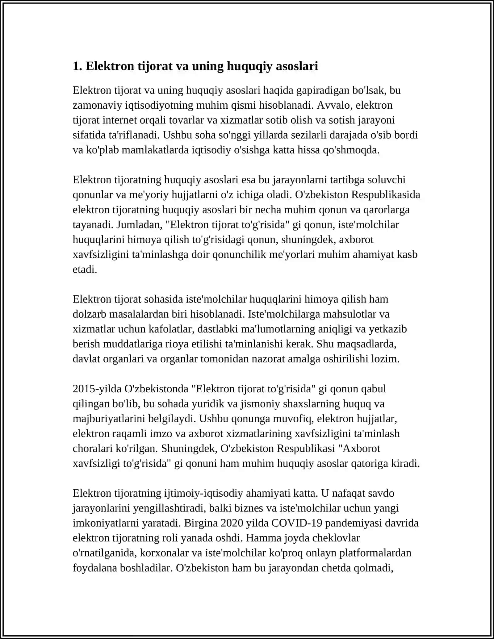 ELEKTRON TIJORAT VA ELEKTRON TO'LOVLAR 4