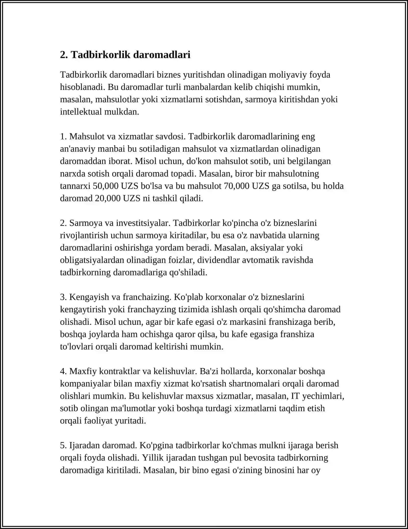 AXOLI DAROMADLARI VA ULARNING SHAKILLANISH MANBALARI 4