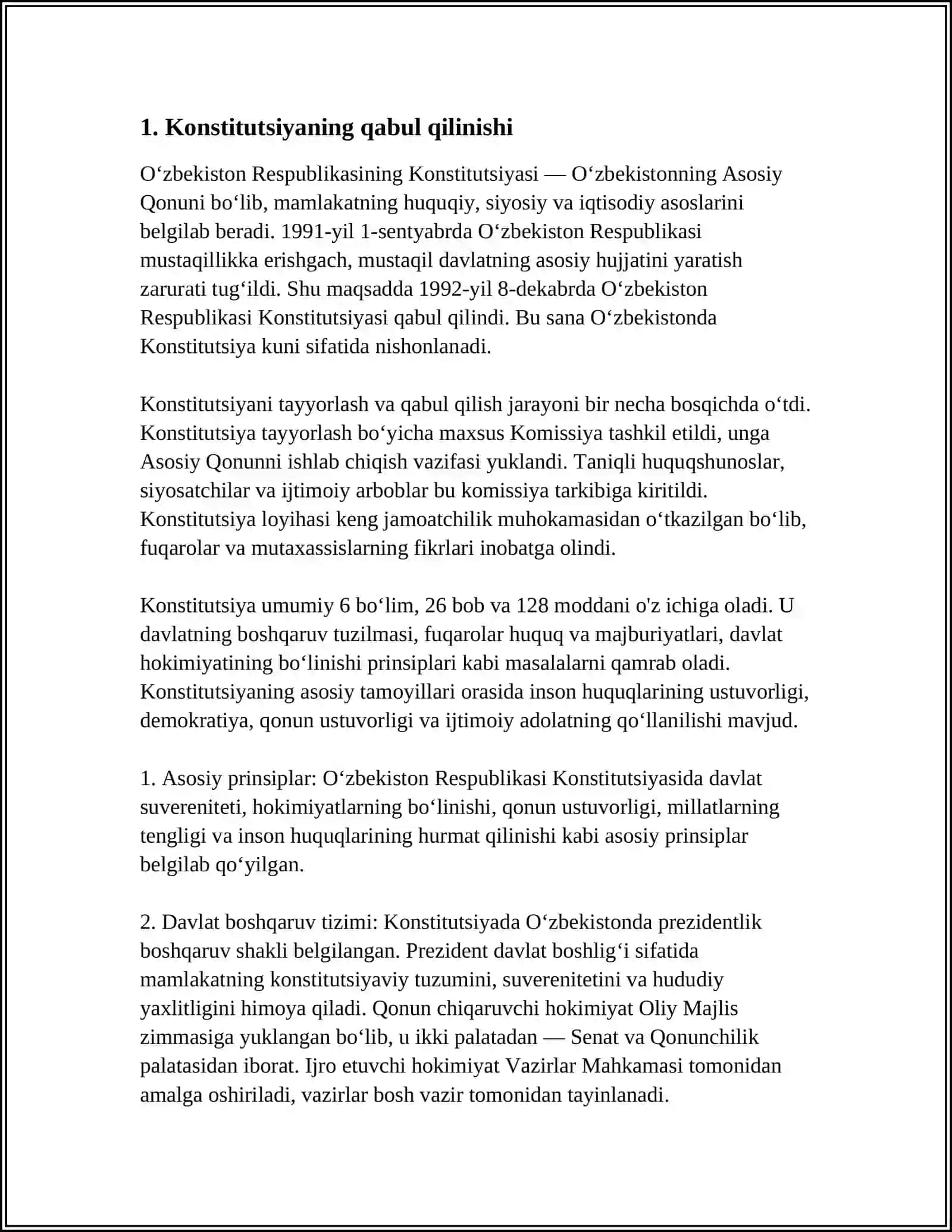 O‘zbekiston Respublikasining Konstitutsiyasi 4