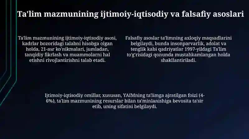 Talim mazmunining belgilanishi va uning tarixiy xarakteri 4