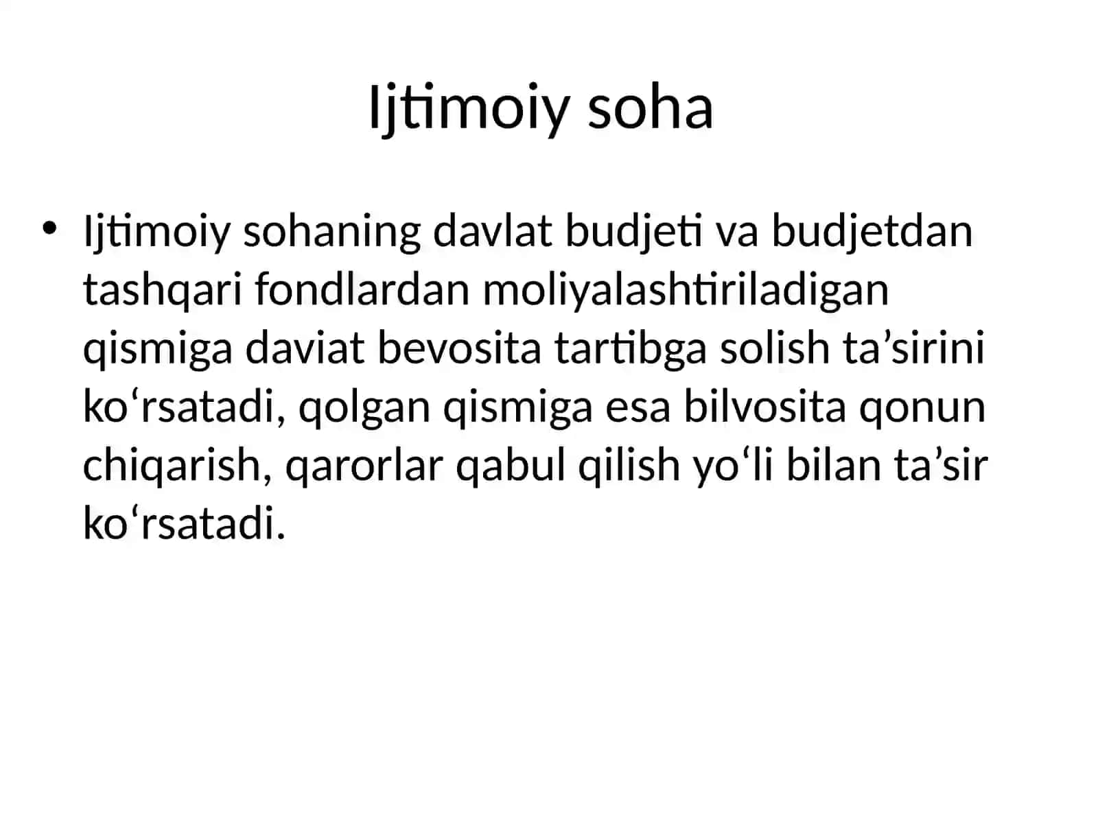 JAMIYATNING IJTIMOIY SOHASI VA DAVLATNING IJTIMOIY SIYOSATI 4