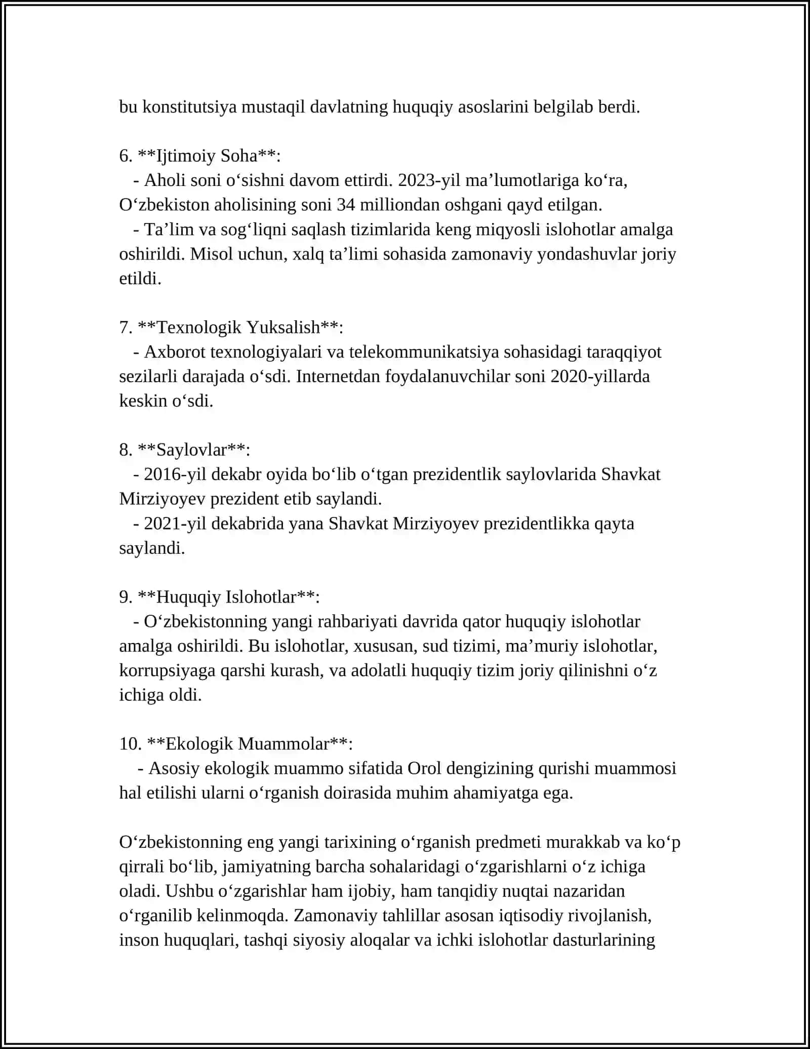 "O'ZBEKISTONNING ENG YANGI TARIXI" O'QUV FANINING PREDMETI, MAQSAD VA VAZIFALARI 4
