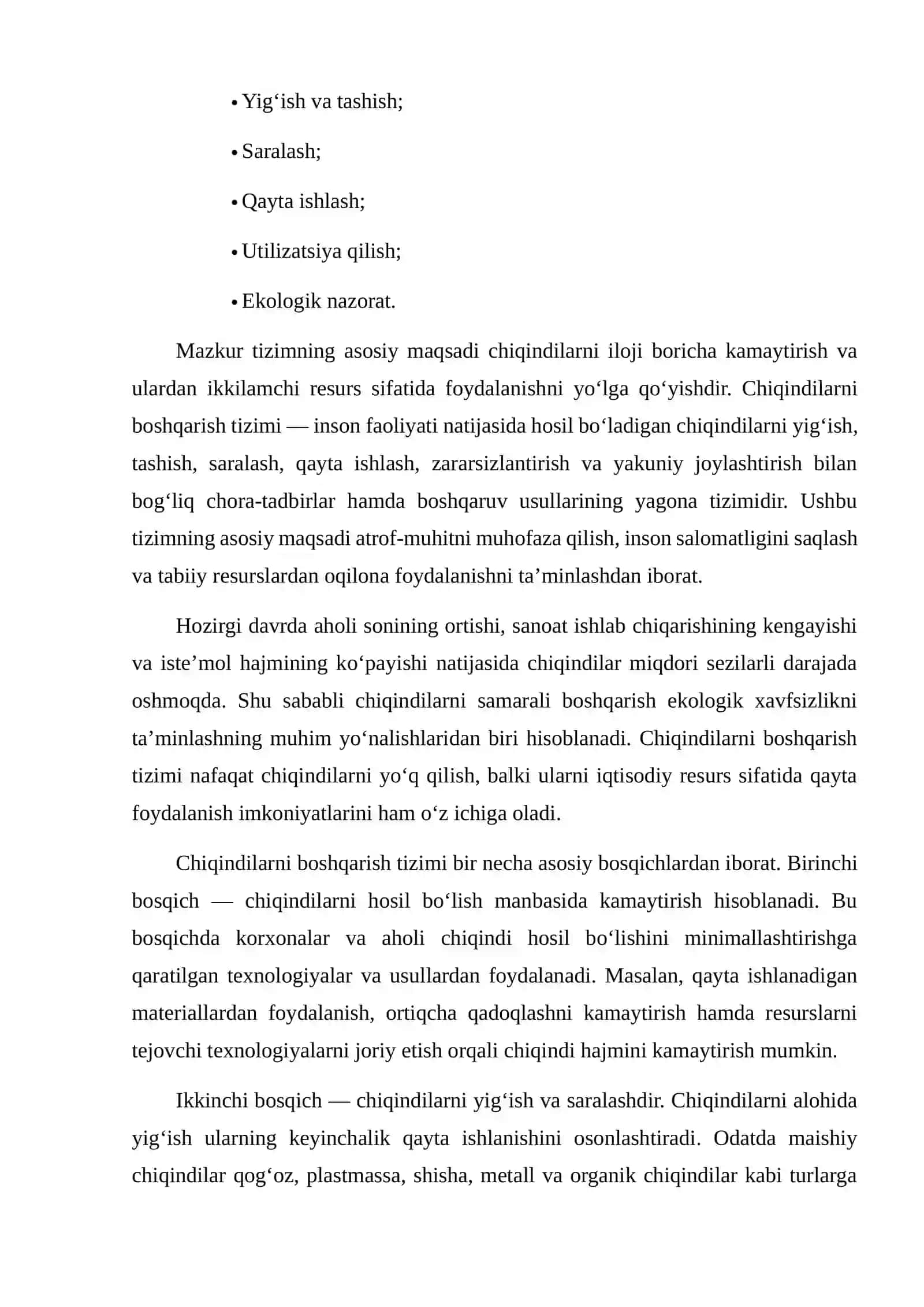 CHIQINDILARNI BOSHQARISH TIZIMI 4