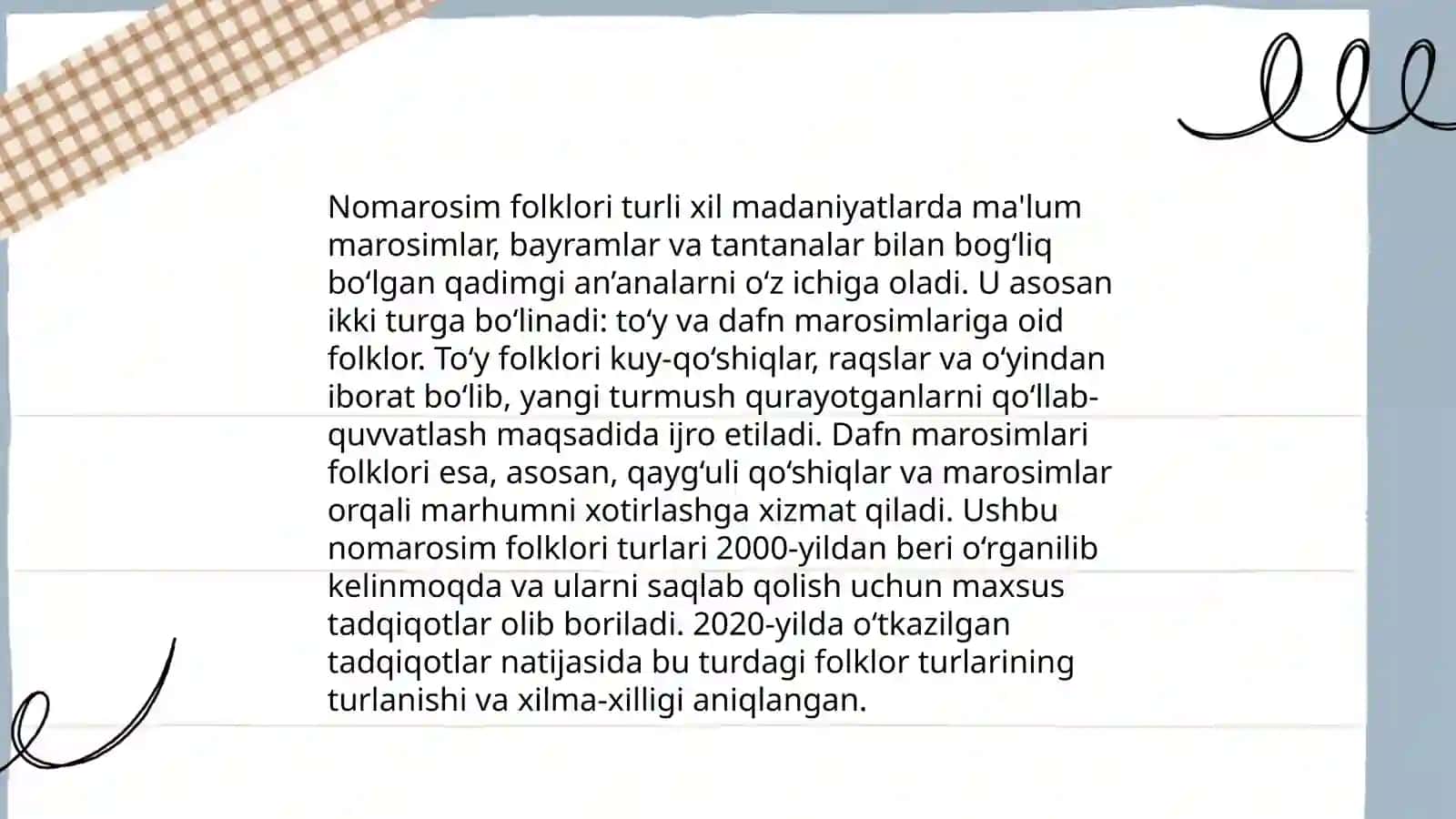 Marosim va nomarosim folklor janrlari 4
