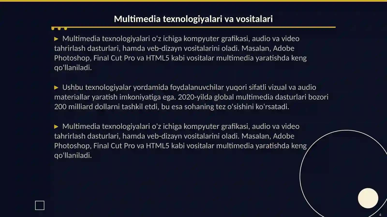 Multimediadan axborot ta’minotida foydalanish 4