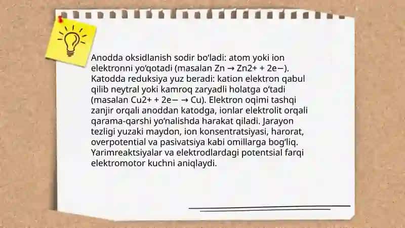 Galvaniy elementlar va akkumulyatorlarning ishlash mexanizmi 4