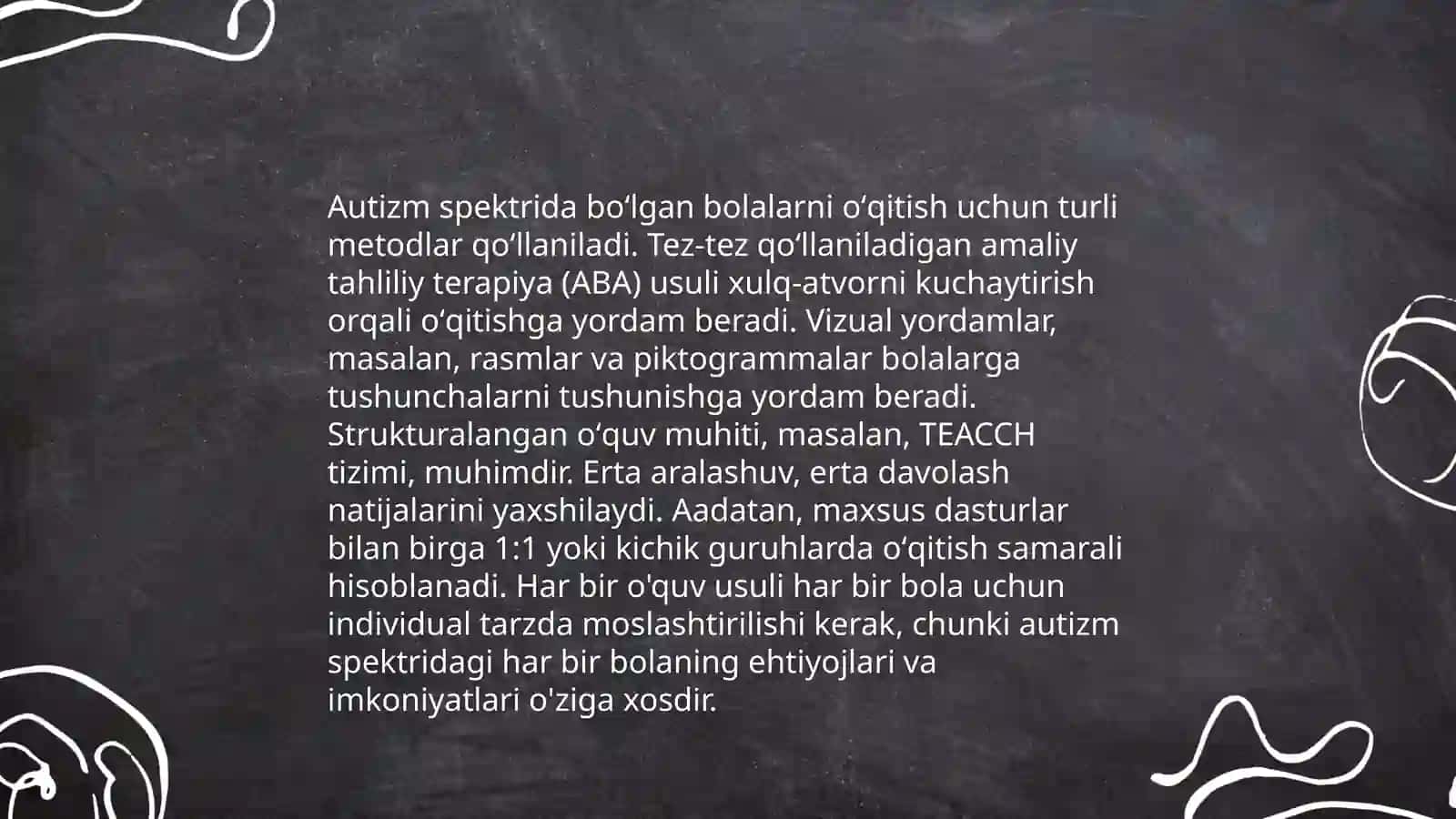 Autizm spektorli bolalarni oʻqitish va tarbiyalash 4