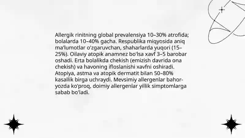 Allergik rinit va uni zamonaviy davolash usullari 4