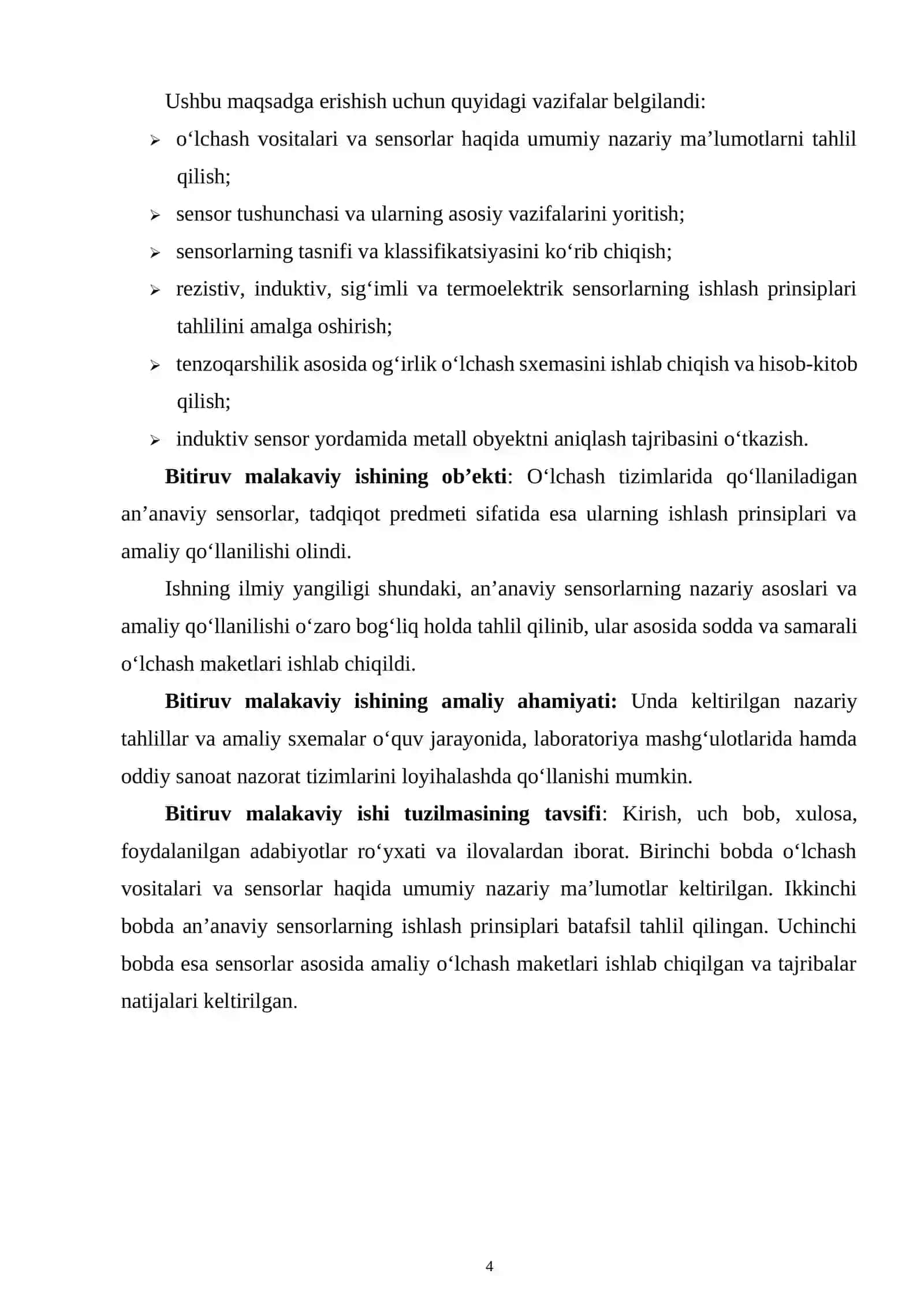 O'lchash vositalarida an'anaviy sensorlar va ularning ishlash prinsiplari tahlili 4